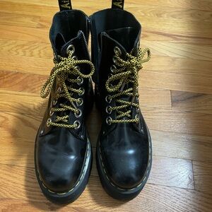 Dr. Martens AirWair Black Boots with Yellow Accents